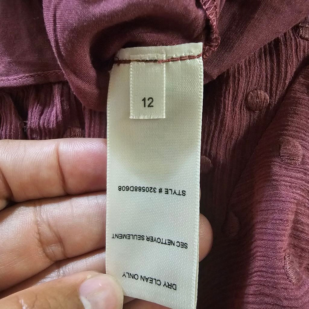 Rebecca Taylor Plum Polka Dot Dress Size 12 - Picture 7 of 8